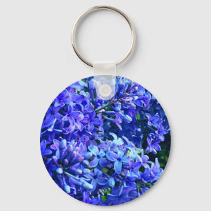Bild av blått lila lilacus romantic blue blommigt nyckelring
