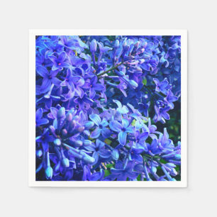 Bild av blått lila lilacus romantic blue blommigt pappersservett