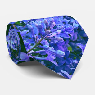 Bild av blått lila lilacus romantic blue blommigt slips