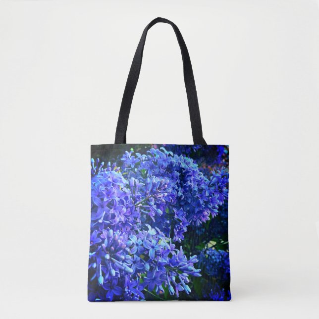 Bild av blått lila lilacus romantic blue blommigt tygkasse (Framsida)