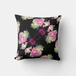 Bild av blommigten för vit peony-elegant rosa kudde