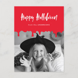 Bild av Blood Red Halloween Photo Helg Vykort
