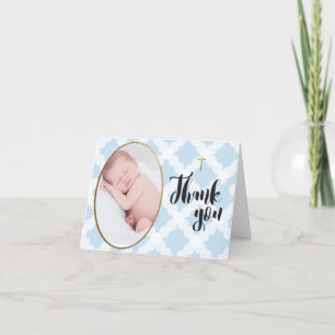 Bild av Blue Guld Elegant Baptism Baby Tack Kort