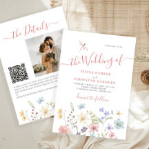 Bild av Boho wildblomskod qr-kod bröllop