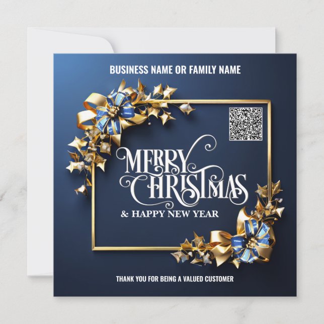 Bild av Business christmas blue guld god jul Julkort (Framsida)