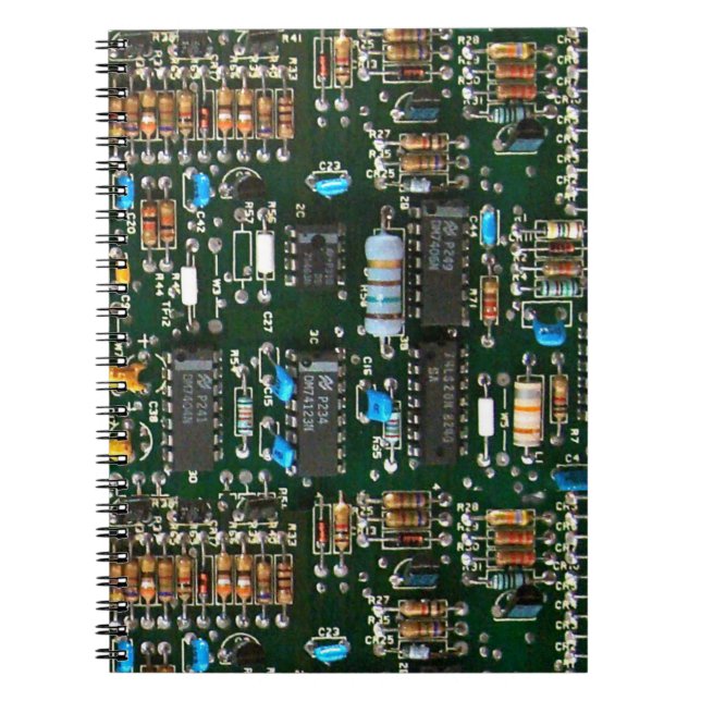 Bild av Computer Electronics Prated Circuit Board Anteckningsbok Med Spiral (Framsidan)