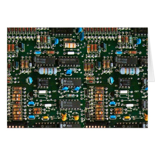 Bild av Computer Electronics Prated Circuit Board Hälsningskort (Framsidan Horizontal)