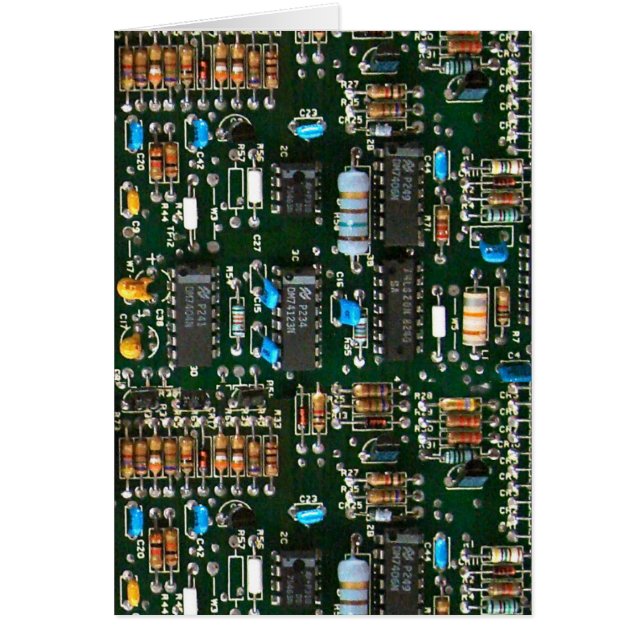 Bild av Computer Electronics Prated Circuit Board Hälsningskort (Framsidan)