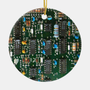 Bild av Computer Electronics Prated Circuit Board Julgransprydnad Keramik