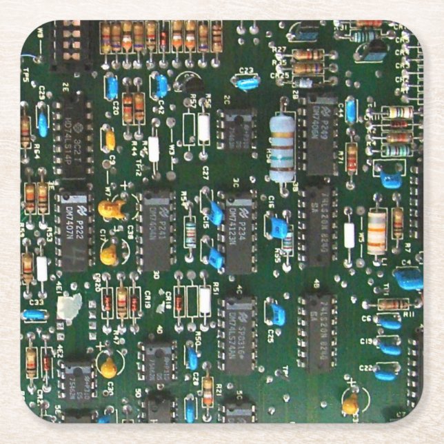 Bild av Computer Electronics Prated Circuit Board Underlägg Papper Kvadrat (Framsidan)