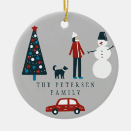 Bild av Cute-familjen Julgran Scandinavian Julgransprydnad Keramik