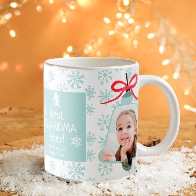 Bild av den bästa julhälsans blåblåsnowflingfotogr kaffemugg (Skapare uppladdad)