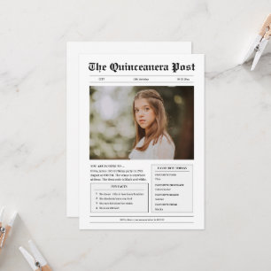 Bild av den luddiga svarta och vita tidningen Quin Inbjudningar