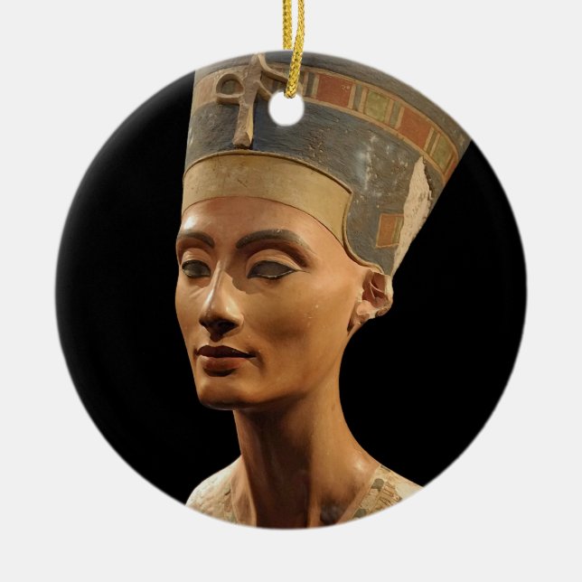 Bild av den Nefertiti bysten i det Neues museet Julgransprydnad Keramik (Framsidan)