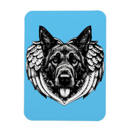 Bild av den tyska hund shepherd Angel head art Magnet