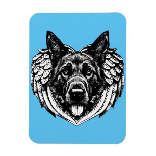 Bild av den tyska hund shepherd Angel head art Magnet
