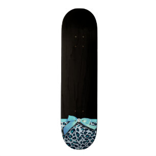 Bild av det blå leopardfärgade diagrammet old school skateboard bräda 21,6 cm