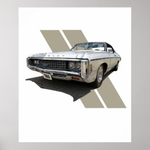 Bild av en Chevrolet 1969 silver Poster