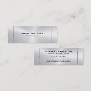 Bild av en metallisk silver-lerstreck 2 mini visitkort