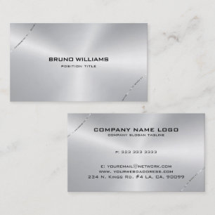 Bild av en metallisk silver shiny-linjeaccent visitkort