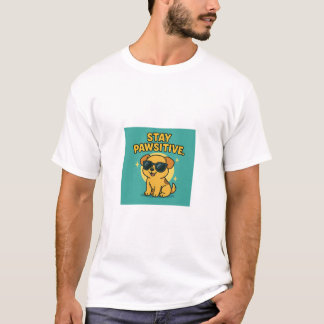 Bild av en positiv valp för den akuta tecknaden t shirt