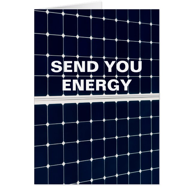 Bild av en solenergipanel roligt hälsningskort (Framsidan)