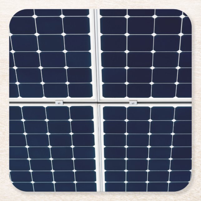 Bild av en solenergipanel roligt underlägg papper kvadrat (Framsidan)