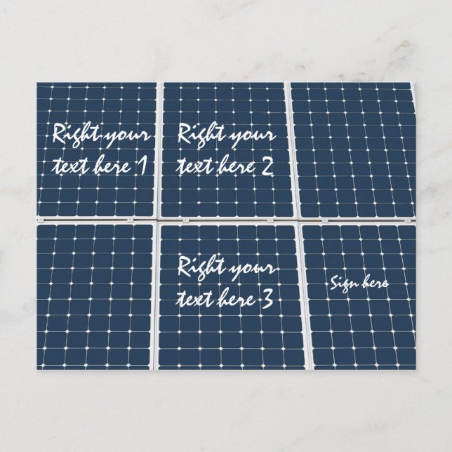 Bild av en solenergipanel roligt vykort (Framsida)