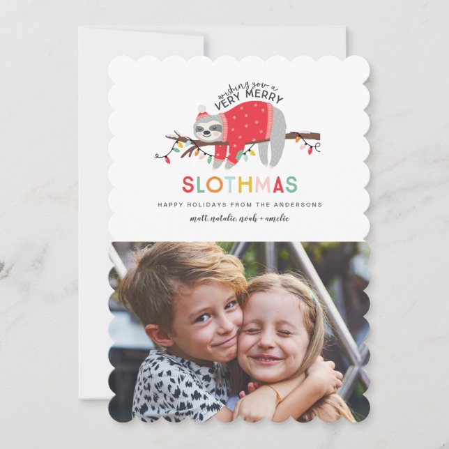 Bild av färgämnet roligt lutning julkort (Framsida)