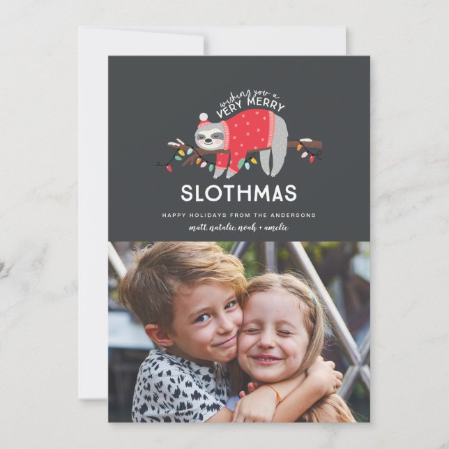 Bild av färgämnet roligt lutning julkort (Framsida)