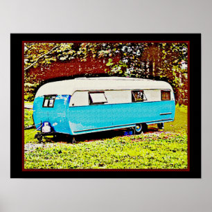 Bild av Fet Retro Travel Trailer Camper Art Poster