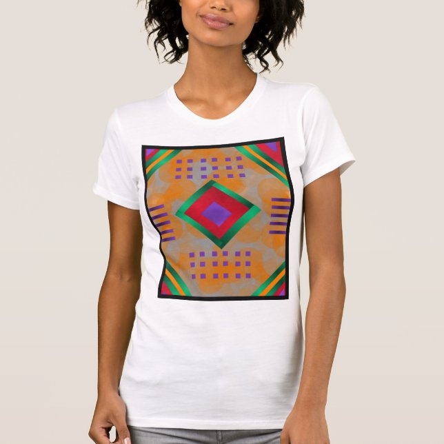 Bild av flerfärgad romb på Abstrakt design T Shirt (Framsida)