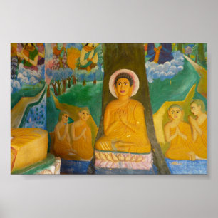 Bild av folkkonst Kambodjanska buddha Poster