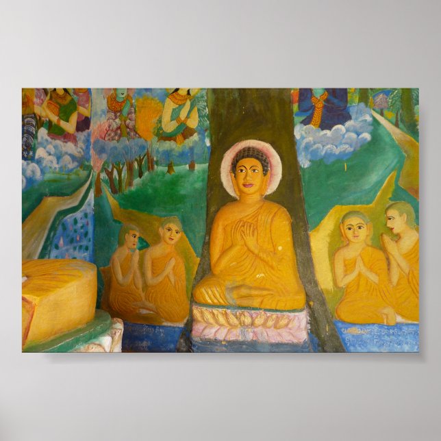 Bild av folkkonst Kambodjanska buddha Poster (Framsidan)