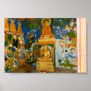 Bild av folkkonst Kambodjanska buddha Poster