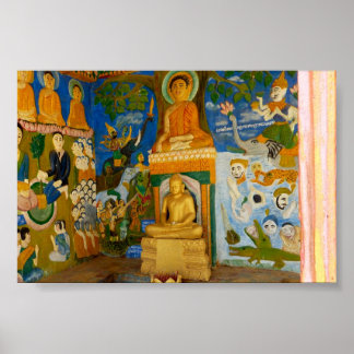 Bild av folkkonst Kambodjanska buddha Poster