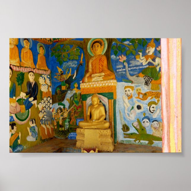 Bild av folkkonst Kambodjanska buddha Poster (Framsidan)