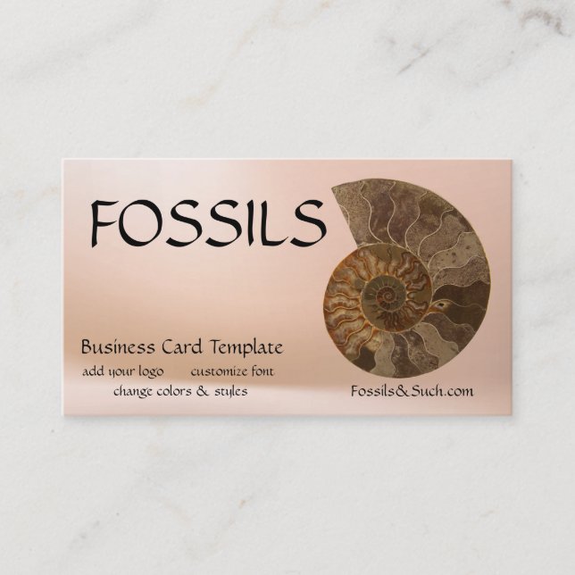 Bild av fossil- Ammonites Visitkort (Framsida)
