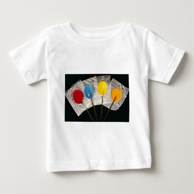 Bild av fyra färgrika klubbor t-shirt (Framsida)