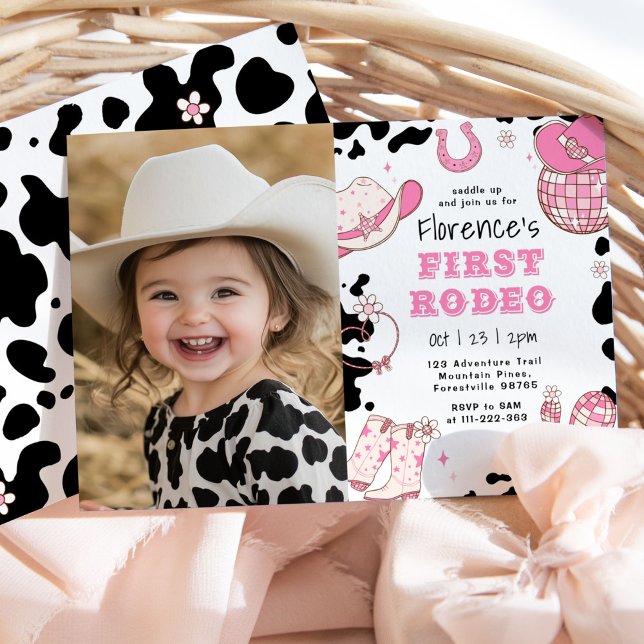 Bild av Girl First Rodeo 1:a födelsedag party Inbjudningar (Skapare uppladdad)