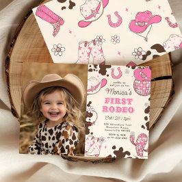Bild av Girl First Rodeo 1:a födelsedag party Inbjudningar