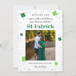 Bild av grönt st patrick baby meddelande klöver