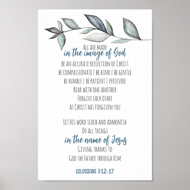 Bild av Gud på Bible Verse Scripture Wall Art Bild Poster (Framsidan)