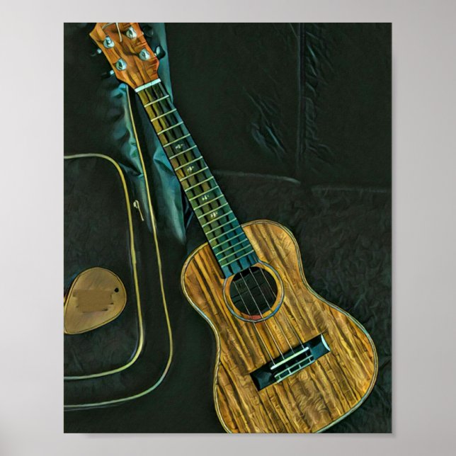 Bild av guitar-spelare i vintage poster (Framsidan)