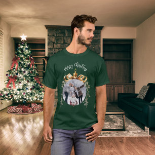Bild av guld-bauble-familjen grönt t shirt