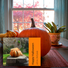 Bild av happy halloween pumpkin meddelande vykort