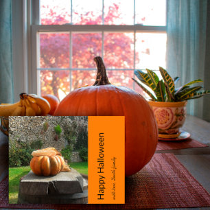 Bild av happy halloween pumpkin meddelande vykort