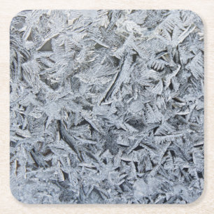 Bild av Ice Frost Crystals Struktur Underlägg Papper Kvadrat