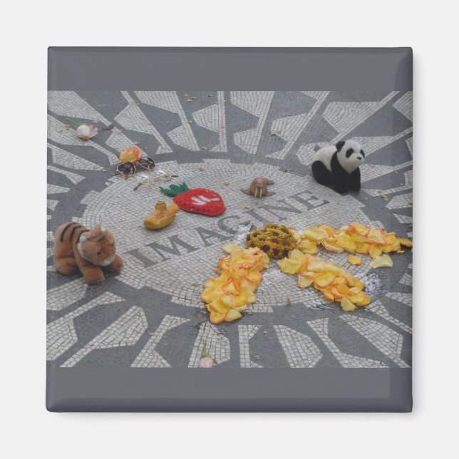 Bild av Imagine Strawberry Fält Central Park NYC Magnet (Framsidan)