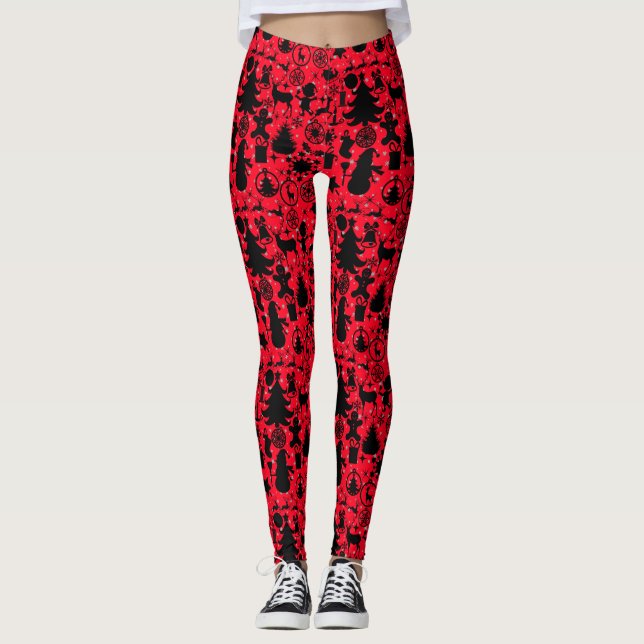 Bild av Julrött BG Leggings (Framsida)